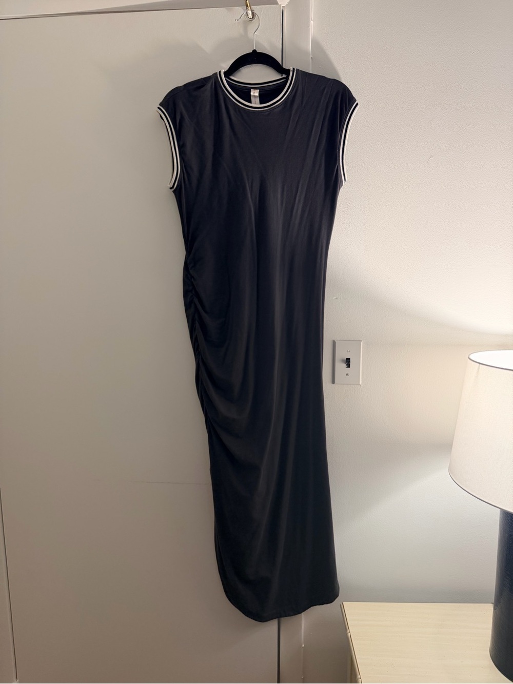 Anthropologie Black Maxi Dress with White Trim